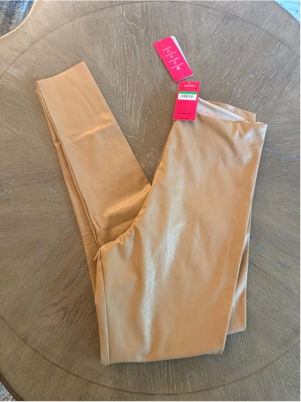 Women's Commando Faux Leather Leggings in Camel, Size L